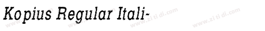 Kopius Regular Itali字体转换